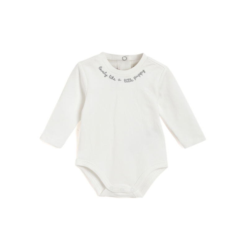 Boys Light Grey Applique Bodysuit with Dungaree image number 2